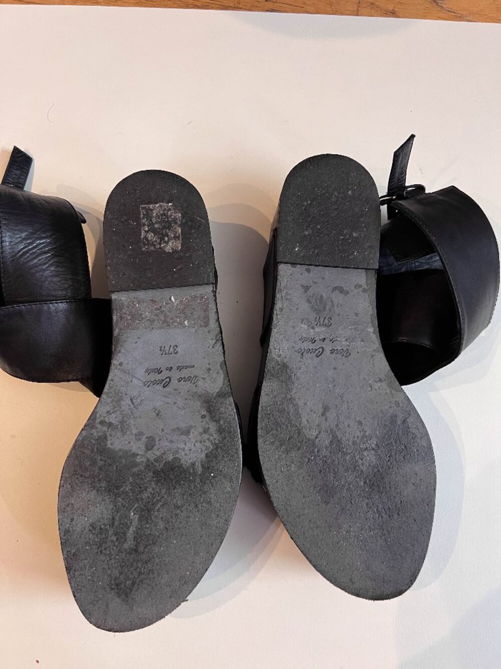 Ann Demeulemeester Black wedge platform sandals 37.5 - Picture 7 of 15